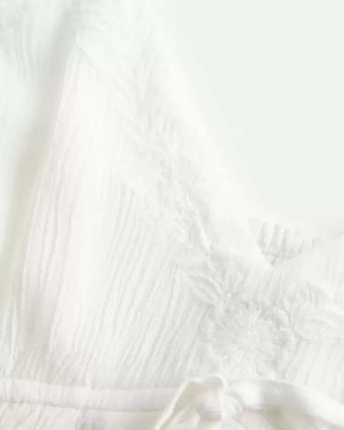 Flyaway-Babydoll-Oberteil in Crinkle-Shine Flyaway-Babydoll-Oberteil in Crinkle-Shine