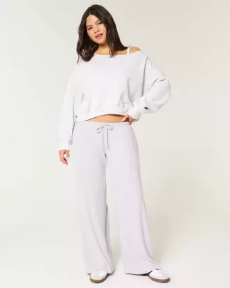 Gemütliche gerippte Baggy-Hose mit Kordelzug
