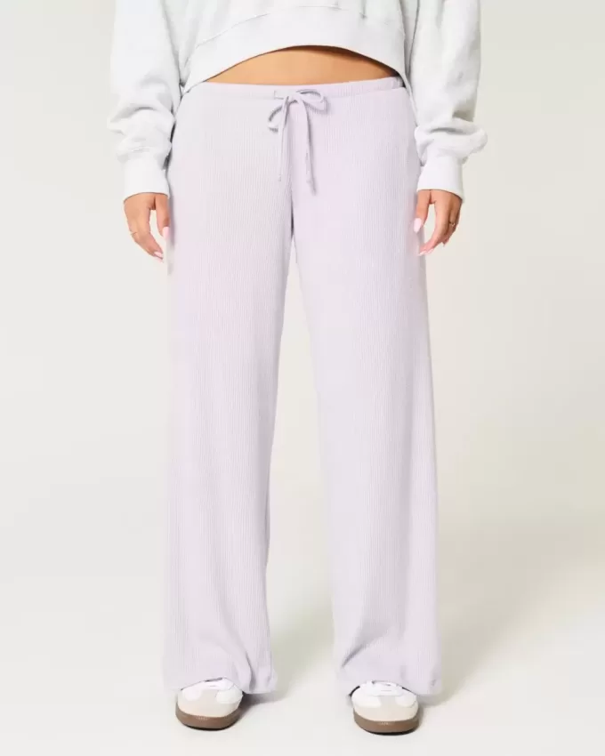 Gemütliche gerippte Baggy-Hose mit Kordelzug Gemütliche gerippte Baggy-Hose mit Kordelzug