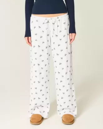 Gemütliche gerippte Hose mit weitem Bein