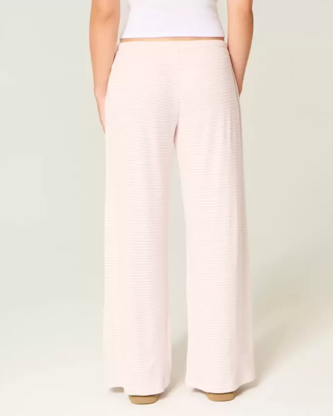 Gemütliche gerippte Hose mit weitem Bein Gemütliche gerippte Hose mit weitem Bein