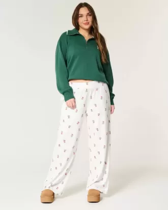 Gemütliche Pyjamahose mit weitem Bein