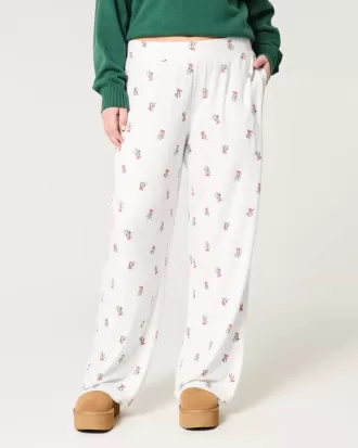 Gemütliche Pyjamahose mit weitem Bein