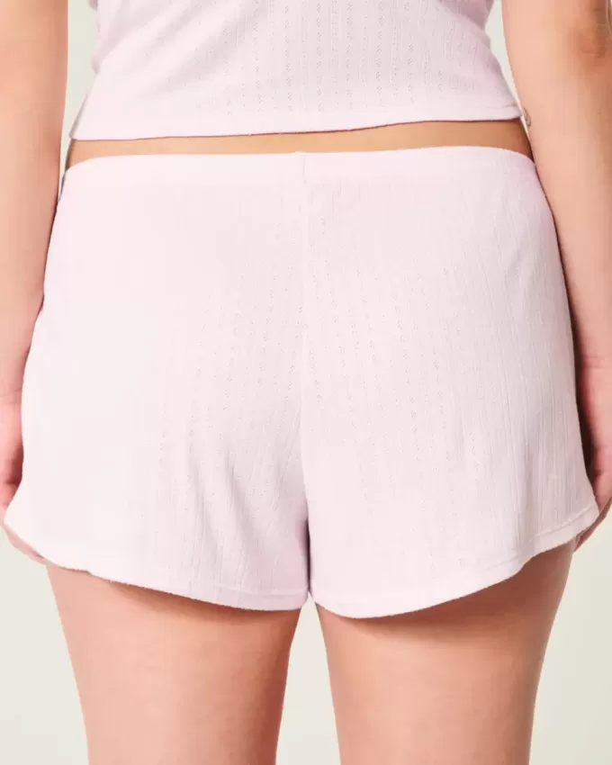 Gemütlicher Pointelle-Shorty mit Schleife