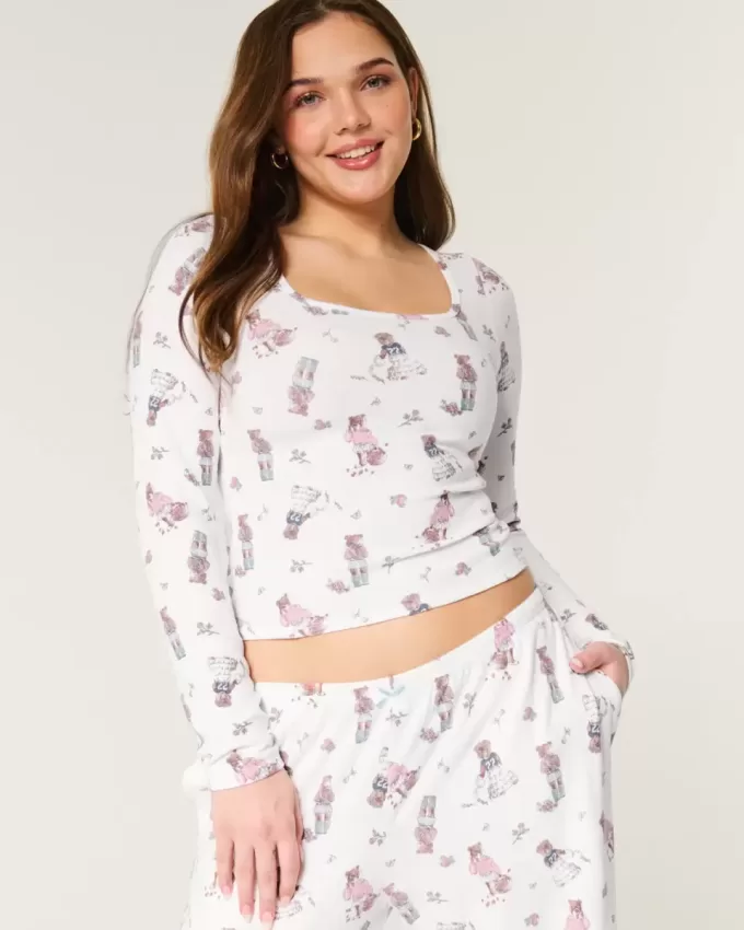 Gemütliches Pyjama-Oberteil mit Bärenmuster