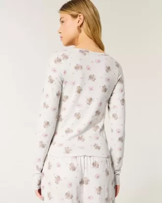 Gemütliches Pyjama-Oberteil mit Bärenmuster