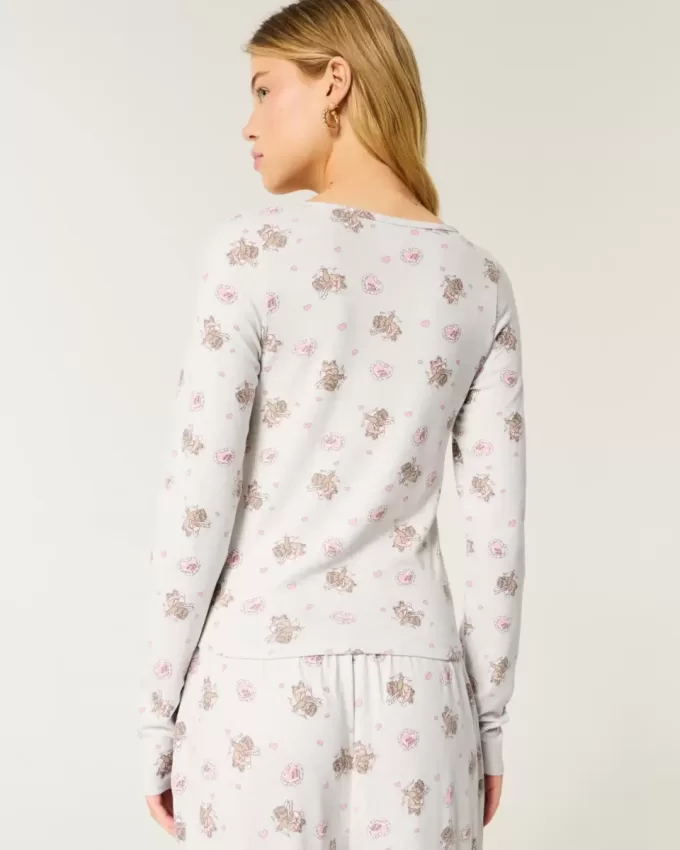 Gemütliches Pyjama-Oberteil mit Bärenmuster