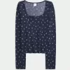 Gemütliches Pyjamaoberteil mit Blumenmuster
