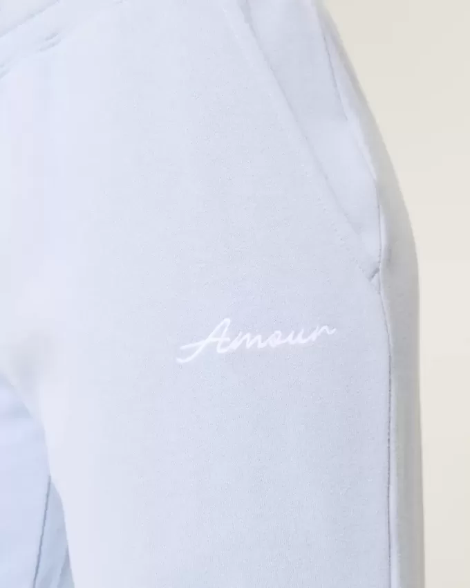 Gerade Jogginghose mit Amour-Grafik