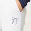 Gerade Jogginghose mit Schleifengrafik Gerade Jogginghose mit Schleifengrafik