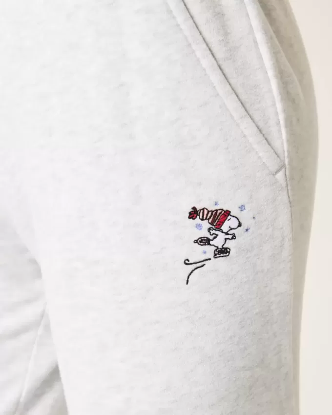Gerade Jogginghose mit Snoopy-Grafik