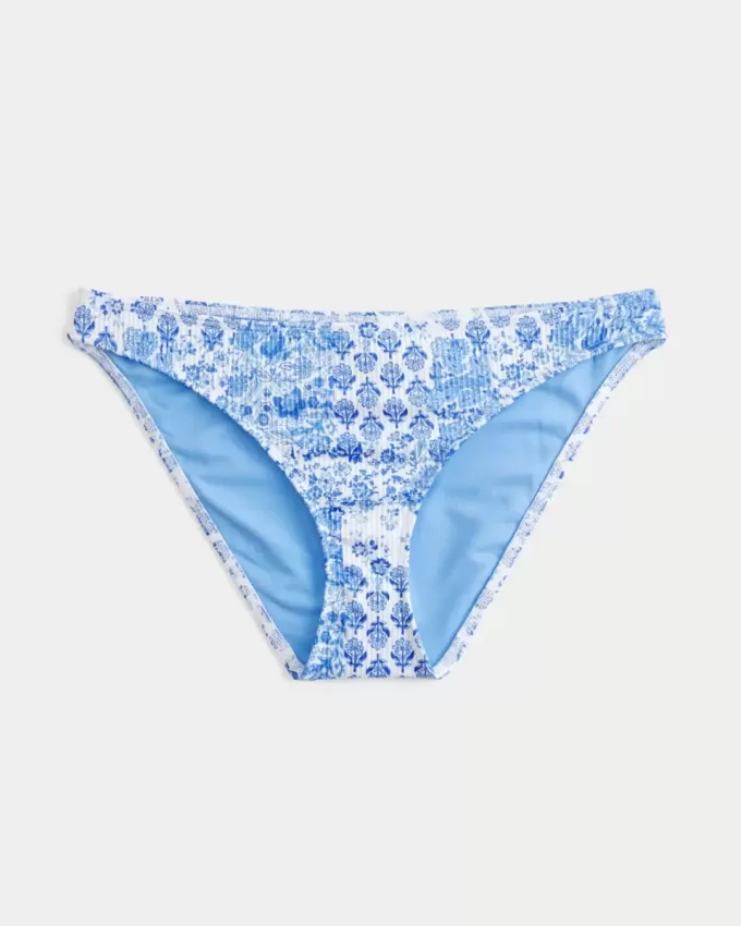 Gerippte Bikinihose mit niedriger Taille
