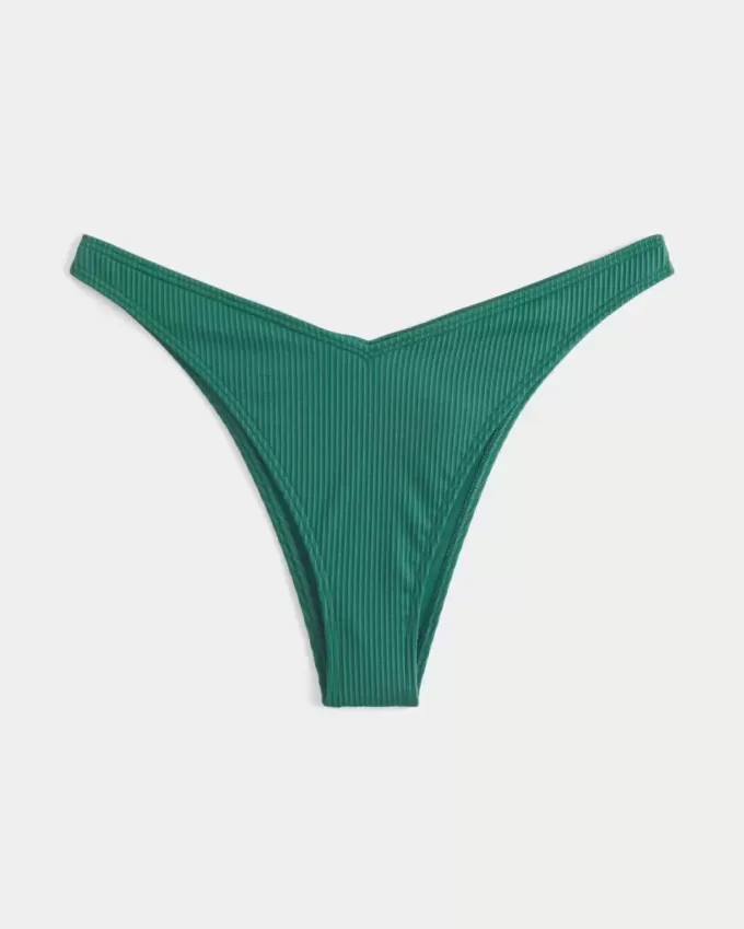 Gerippte Cheekiest-Bikinihose mit hohem Beinausschnitt Gerippte Cheekiest-Bikinihose mit hohem Beinausschnitt