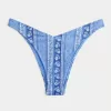 Gerippte Cheekiest-Bikinihose mit hohem Beinausschnitt