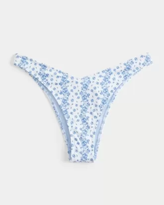 Gerippte Cheekiest-Bikinihose mit hohem Beinausschnitt und V-Taille