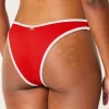 Gerippte Cheekiest-Bikinihose mit hohem Beinausschnitt und V-Taille Gerippte Cheekiest-Bikinihose mit hohem Beinausschnitt und V-Taille