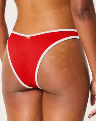 Gerippte Cheekiest-Bikinihose mit hohem Beinausschnitt und V-Taille