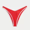 Gerippte Cheekiest-Bikinihose mit hohem Beinausschnitt und V-Taille Gerippte Cheekiest-Bikinihose mit hohem Beinausschnitt und V-Taille