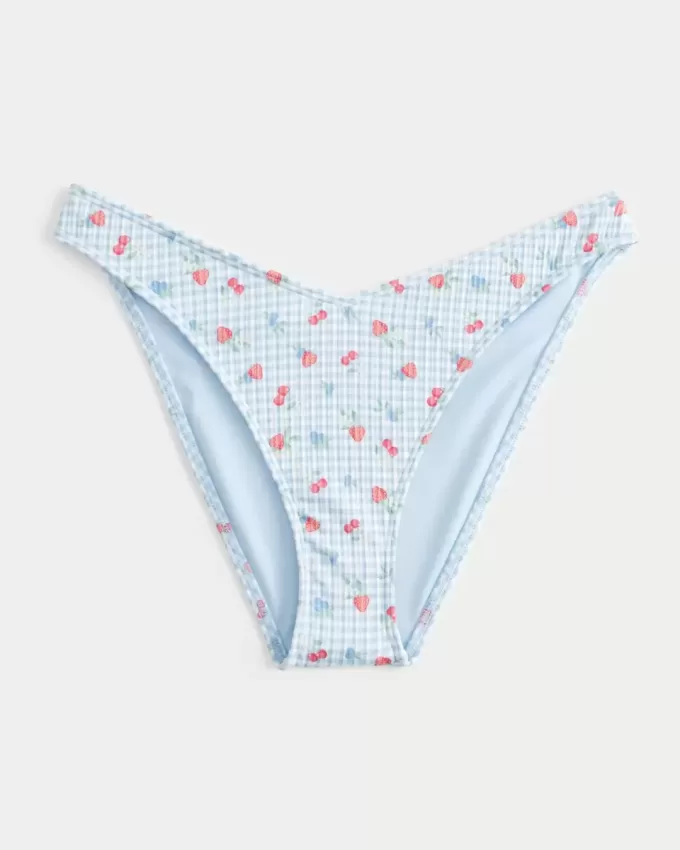Gerippte Cheeky-Bikinihose mit hohem Beinausschnitt Gerippte Cheeky-Bikinihose mit hohem Beinausschnitt