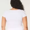 Geripptes Baby-T-Shirt mit eckigem Ausschnitt
