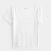 Geripptes Baby-T-Shirt mit eckigem Ausschnitt