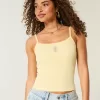Geripptes Camisole mit Blumengrafik