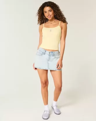 Geripptes Camisole mit Blumengrafik