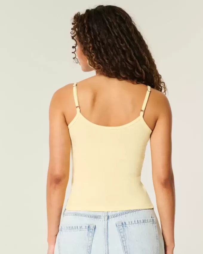 Geripptes Camisole mit Blumengrafik