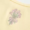 Geripptes Camisole mit Blumengrafik
