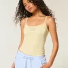 Geripptes Camisole mit Fisch-Grafik