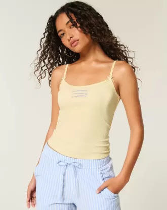 Geripptes Camisole mit Fisch-Grafik