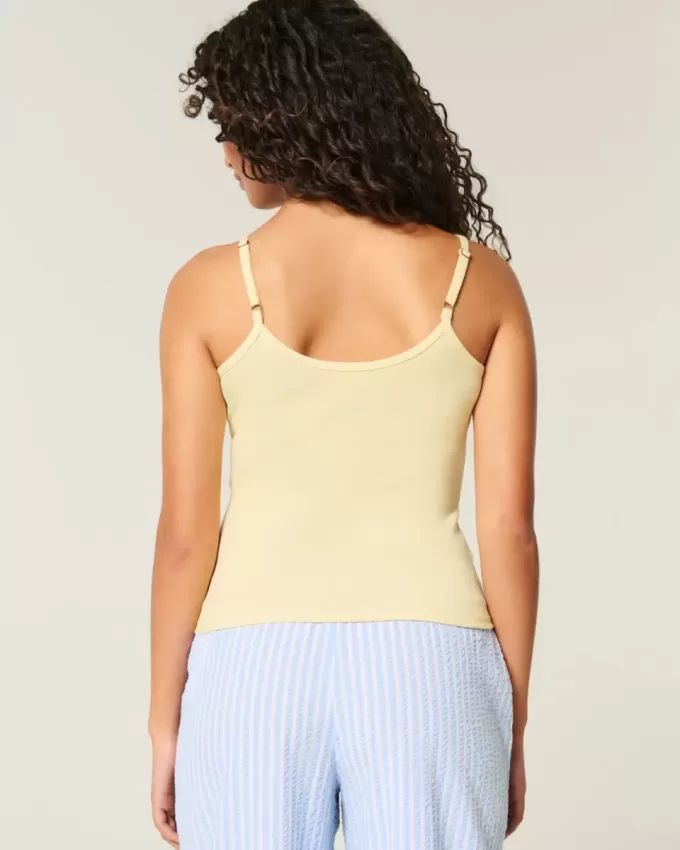 Geripptes Camisole mit Fisch-Grafik