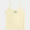 Geripptes Camisole mit Fisch-Grafik