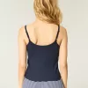 Geripptes Camisole mit Schwanengrafik