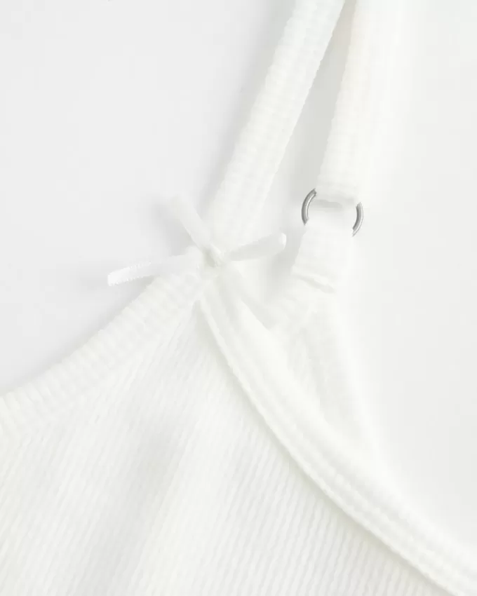 Geripptes Camisole mit Seepferdchen-Grafik
