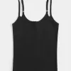 Geripptes Henley-Camisole mit Kerbe Geripptes Henley-Camisole mit Kerbe