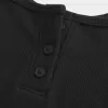 Geripptes Henley-Camisole mit Kerbe Geripptes Henley-Camisole mit Kerbe