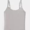 Geripptes U-Ausschnitt-Camisole