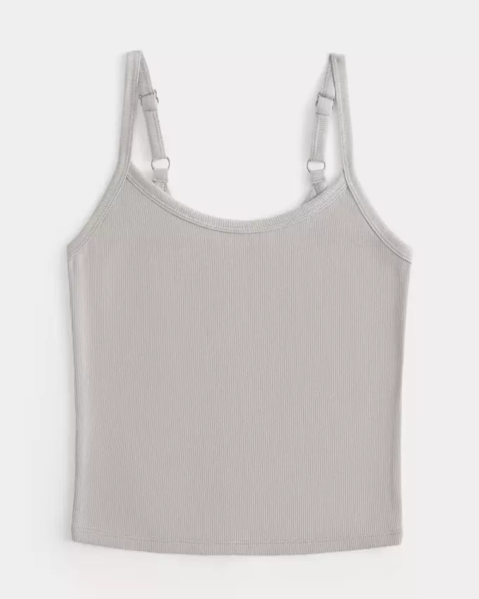 Geripptes U-Ausschnitt-Camisole