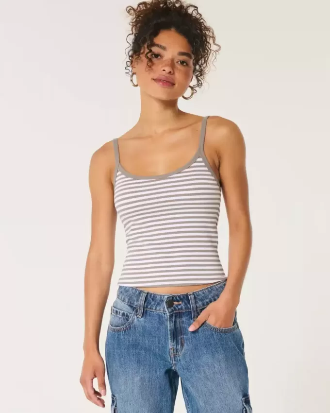 Geripptes U-Ausschnitt-Camisole Geripptes U-Ausschnitt-Camisole