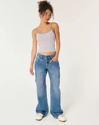 Geripptes U-Ausschnitt-Camisole