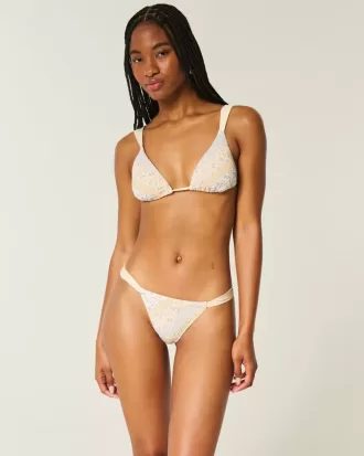 Gerüschtes High-Leg-Bikinihöschen mit Cheekiest-Ausschnitt