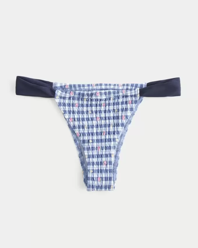 Gerüschtes High-Leg-Bikinihöschen mit Cheekiest-Ausschnitt