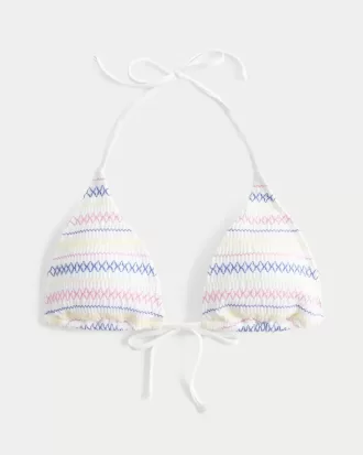 Gerüschtes Neckholder-Triangel-Bikinioberteil