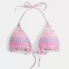 Gerüschtes Neckholder-Triangel-Bikinioberteil