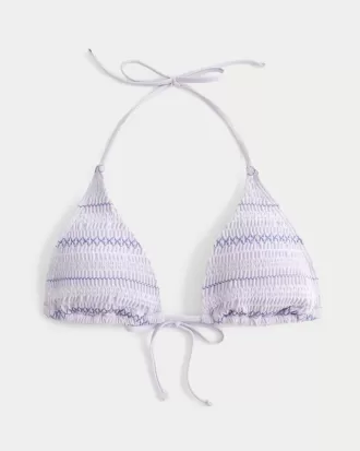 Gerüschtes Neckholder-Triangel-Bikinioberteil