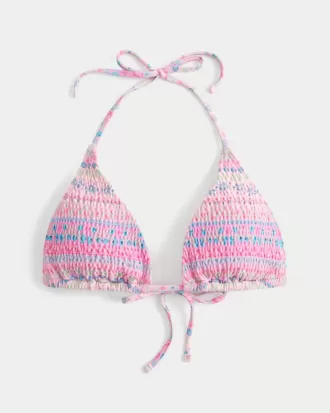 Gerüschtes Neckholder-Triangel-Bikinioberteil