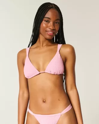 Gerüschtes, schulterfreies Triangel-Bikinioberteil