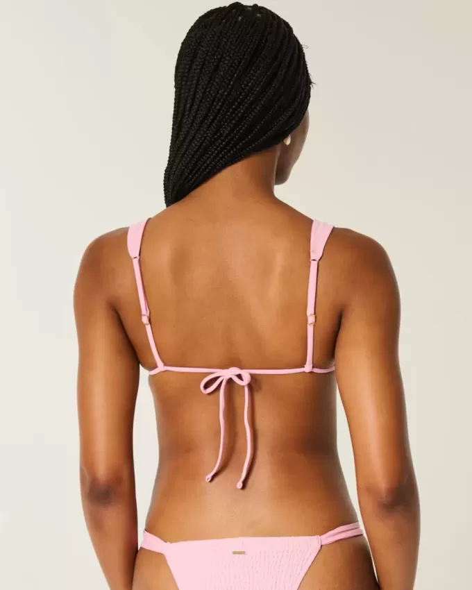 Gerüschtes, schulterfreies Triangel-Bikinioberteil Gerüschtes, schulterfreies Triangel-Bikinioberteil