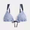 Gerüschtes, schulterfreies Triangel-Bikinioberteil Gerüschtes, schulterfreies Triangel-Bikinioberteil